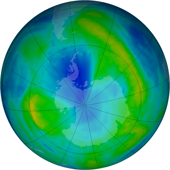 Antarctic ozone map for 17 May 2004